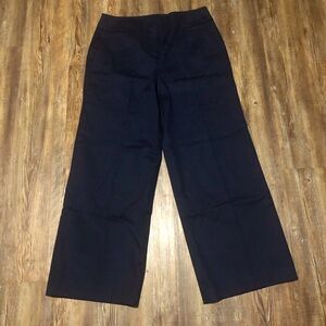 Boden Pants Women's 10p High Rise Wide Leg Dark Navy Office Wear Classic